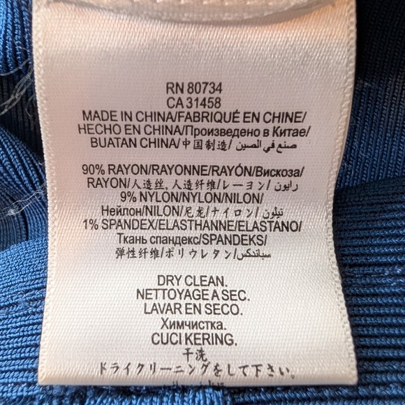 Herve Leger Kahli Bandage Dress S Royal Blue V-Neck 3/4 Sleeve Bodycon Y2K Glam - Picture 8 of 14